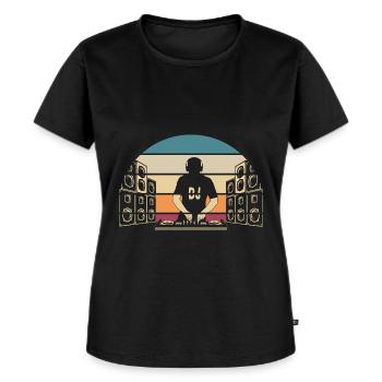 Vintage DJ Techno Musik Liebhaber Elektro Musiker - Frauen Premium Bio T-Shirt - Schwarz - Vorne - Selfina (174cm)