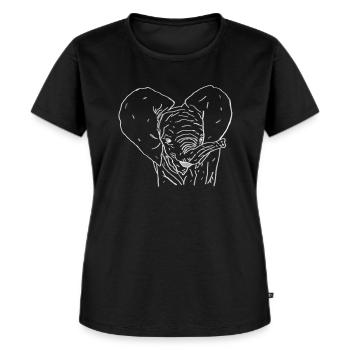 Elefantenbaby weiß - Frauen Premium Bio T-Shirt - Schwarz - Vorne - Selfina (174cm)