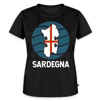 Drapeau de la Sardaigne - T-shirt Premium bio Femme - noir - Devant - Selfina (174cm)