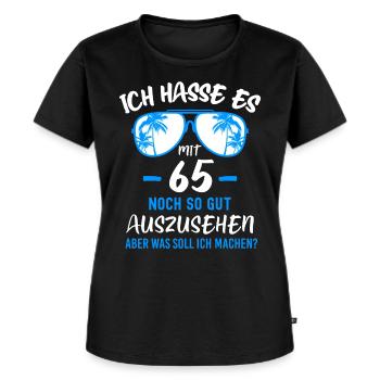 65. Geburtstag 65 - Frauen Premium Bio T-Shirt - Schwarz - Vorne - Selfina (174cm)