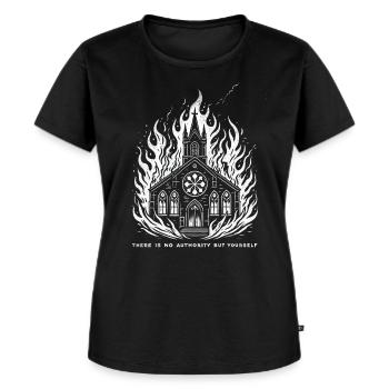 Kirche Authority - Frauen Premium Bio T-Shirt - Schwarz - Vorne - Selfina (174cm)
