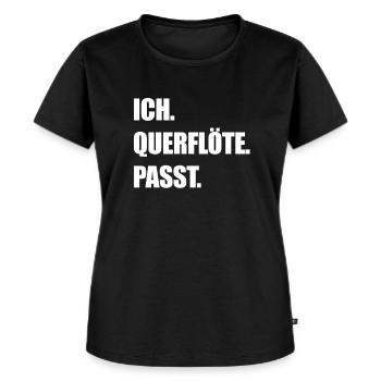 Querflöte - Frauen Premium Bio T-Shirt - Schwarz - Vorne - Selfina (174cm)