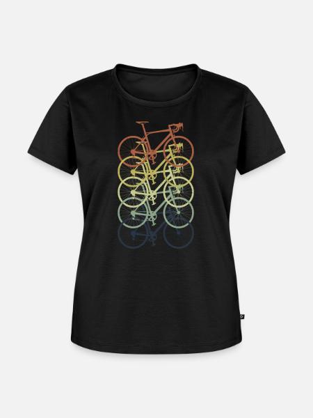 Retro Vintage Rennrad Shirt Fahrrad Rad T-Shirt - Frauen Premium Bio T-Shirt - Schwarz