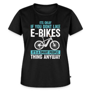 E-Biker - Frauen Premium Bio T-Shirt - Schwarz - Vorne - Selfina (174cm)