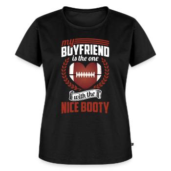 Funny Football Boyfriend Fantasy Football - Women's Premium Organic T-shirt - black - Front - Selfina (174cm)