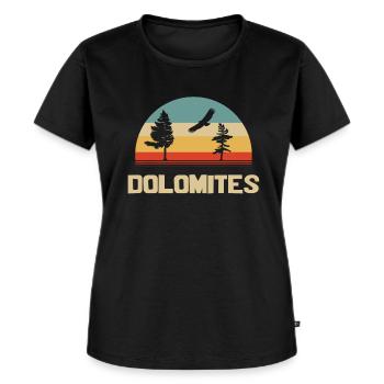dolomiten Gebirge Geschenk - Frauen Premium Bio T-Shirt - Schwarz - Vorne - Selfina (174cm)