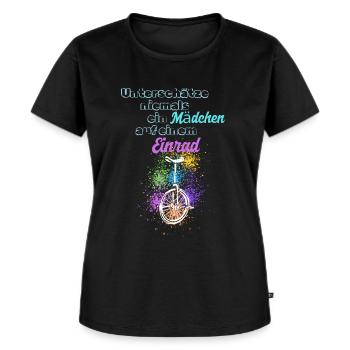 Einrad Mädchen Einradfahrerin - Frauen Premium Bio T-Shirt - Schwarz - Vorne - Selfina (174cm)