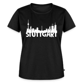 Stuttgart Skyline Stadtbild - Frauen Premium Bio T-Shirt - Schwarz - Vorne - Selfina (174cm)
