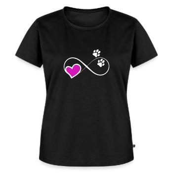 Herz Hunde Dog Unendlichkeit Infinity Symbol - Frauen Premium Bio T-Shirt - Schwarz - Vorne - Selfina (174cm)