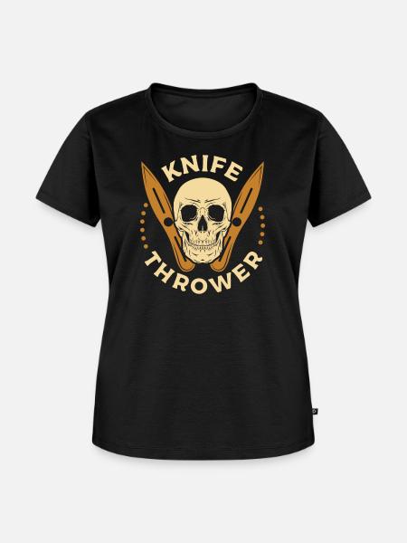 Messer werfen Skeleton Geschenk - Frauen Premium Bio T-Shirt - Schwarz