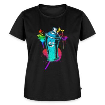 Graffiti - Frauen Premium Bio T-Shirt - Schwarz - Vorne - Selfina (174cm)