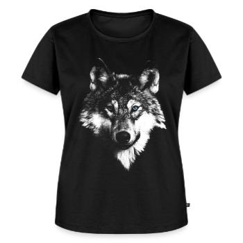 Tête de loup loup - T-shirt Premium bio Femme - noir - Devant - Selfina (174cm)
