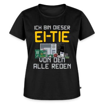 Computer PC Techniker IT Ei-Tie Spezialist - Frauen Premium Bio T-Shirt - Schwarz - Vorne - Selfina (174cm)