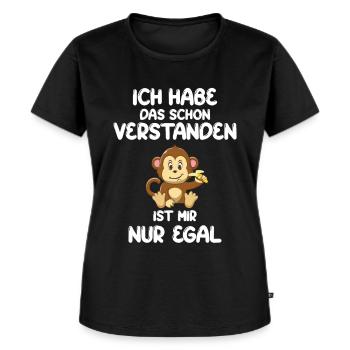 Ich Habe Das Schon Verstanden-Egal Affe mit Banane - Frauen Premium Bio T-Shirt - Schwarz - Vorne - Selfina (174cm)