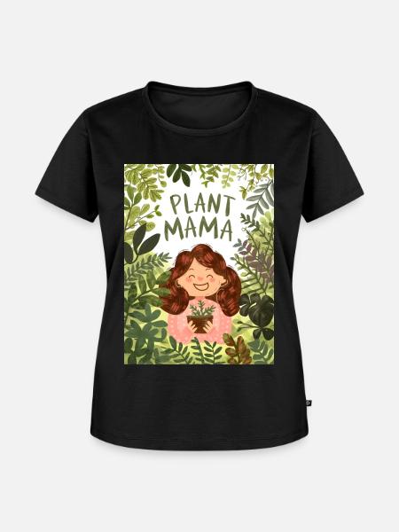 Pflanze Mama umweltfreundlich - Frauen Premium Bio T-Shirt - Schwarz