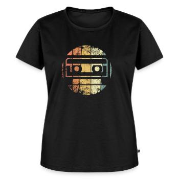 Retro Musik Kassette - Frauen Premium Bio T-Shirt - Schwarz - Vorne - Selfina (174cm)