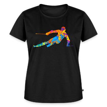 Ski Ski Ski VinterSport Gave Idé - Premium økologisk T-shirt til kvinder - sort - Foran - Selfina (174cm)
