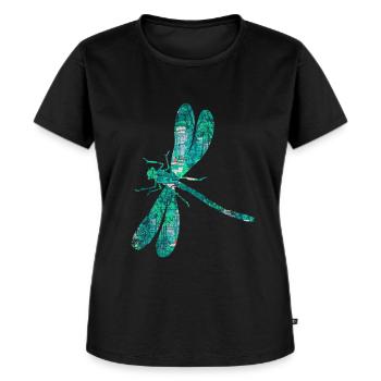 Dragonfly Garden Wing - Ekologisk premium-T-shirt dam - svart - Fram - Selfina (174cm)