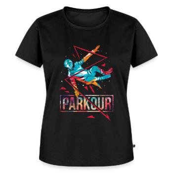 Parkour polygone cadeau - T-shirt Premium bio Femme - noir - Devant - Selfina (174cm)