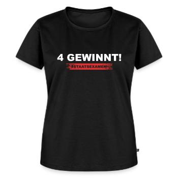 4 Gewinnt Staatsexamen Jura Anwalt Recht Geschenk - Frauen Premium Bio T-Shirt - Schwarz - Vorne - Selfina (174cm)