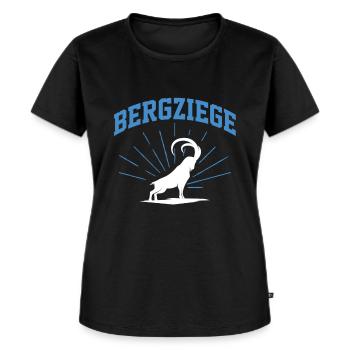 Bergziege Ziegenbock Ziege Steinbock Tier Geschenk - Frauen Premium Bio T-Shirt - Schwarz - Vorne - Selfina (174cm)