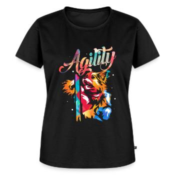 Hunde Agility - Frauen Premium Bio T-Shirt - Schwarz - Vorne - Selfina (174cm)