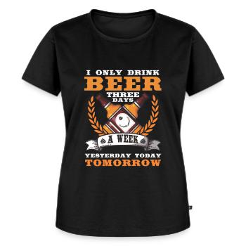 Lustiger Biertrinker süchtig Party Garten Alkohol - Frauen Premium Bio T-Shirt - Schwarz - Vorne - Selfina (174cm)