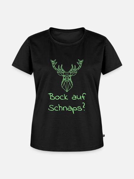 Schnaps trinken Spruch - Frauen Premium Bio T-Shirt - Schwarz