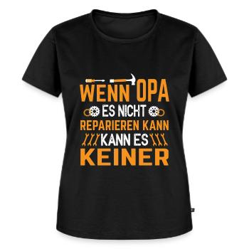 Opa des Jahres - Frauen Premium Bio T-Shirt - Schwarz - Vorne - Selfina (174cm)