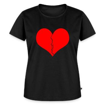 Gebrochenes Herz - Frauen Premium Bio T-Shirt - Schwarz - Vorne - Selfina (174cm)