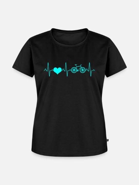 Fahrrad Herzschlag - Frauen Premium Bio T-Shirt - Schwarz