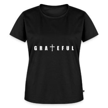 Religion Jesus Christentum Kreuz Christ - Frauen Premium Bio T-Shirt - Schwarz - Vorne - Selfina (174cm)