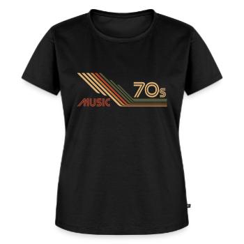 70s 70s music vintage retro - Women's Premium Organic T-shirt - black - Front - Selfina (174cm)