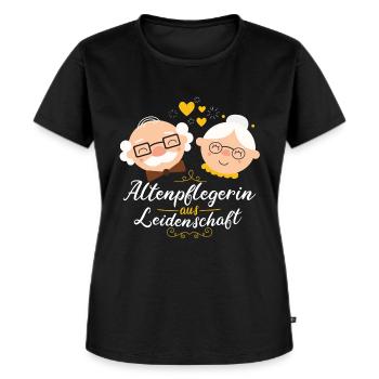 Altenpflegerin Pflegerin Beruf Spruch Altenpflege - Frauen Premium Bio T-Shirt - Schwarz - Vorne - Selfina (174cm)