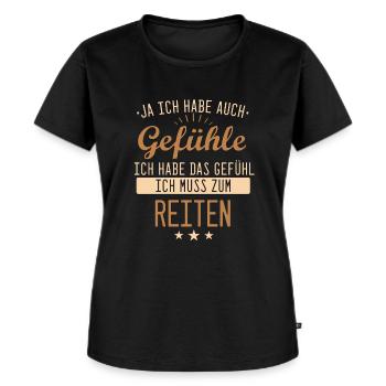 Pferd Pferde Reiten Pferdereiten Reitsport Spruch - Frauen Premium Bio T-Shirt - Schwarz - Vorne - Selfina (174cm)