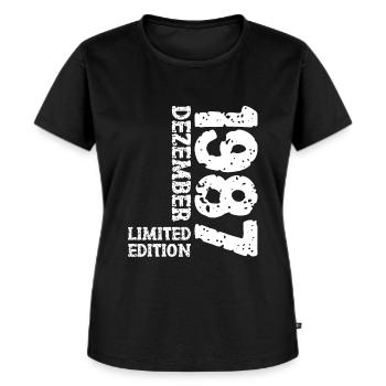 1987 Dezember Limited Edition 36. Geburtstag Deko - Frauen Premium Bio T-Shirt - Schwarz - Vorne - Selfina (174cm)