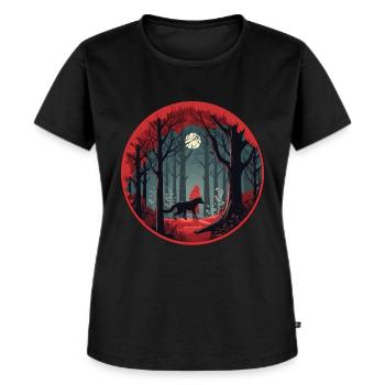Petit Chaperon Rouge - T-shirt Premium bio Femme - noir - Devant - Selfina (174cm)