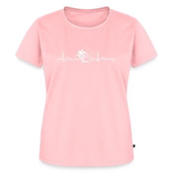 Heartbeat vacances rythme cardiaque vacances soleil palme lac - T-shirt Premium bio Femme - rose - Devant - AI Model Female 172 dark (172cm)