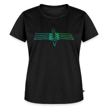 Rudern Ruderer Ruderboot Geschenk - Frauen Premium Bio T-Shirt - Schwarz - Vorne - Selfina (174cm)