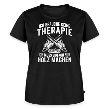 Geschenk für Holzfäller - Frauen Premium Bio T-Shirt - Schwarz - Vorne - Selfina (174cm)