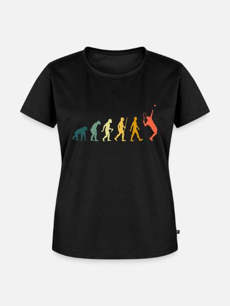 Tennis Evolution Retro - Frauen Premium Bio T-Shirt - Schwarz