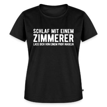 Zimmerer Zimmermann lustiger Spruch geschenk - Frauen Premium Bio T-Shirt - Schwarz - Vorne - Selfina (174cm)