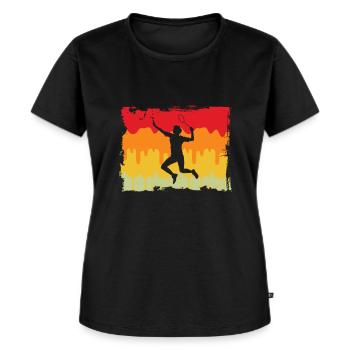 Badminton Rétro - T-shirt Premium bio Femme - noir - Devant - Selfina (174cm)