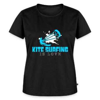 kite surfen - Frauen Premium Bio T-Shirt - Schwarz - Vorne - Selfina (174cm)