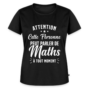 Prof de Maths Mathématique Cadeau Mathématicien - T-shirt Premium bio Femme - noir - Devant - Selfina (174cm)