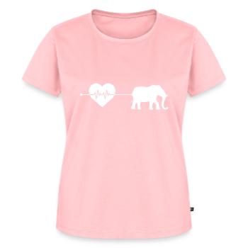 Elefant Herzschlag - Frauen Premium Bio T-Shirt - Rosa - Vorne - AI Model Female 172 dark (172cm)