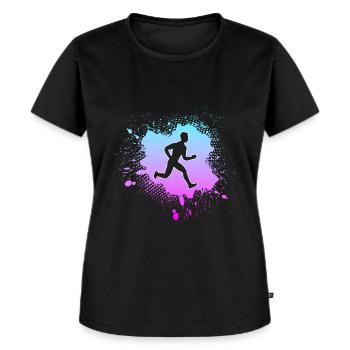 Joggen - Frauen Premium Bio T-Shirt - Schwarz - Vorne - Selfina (174cm)