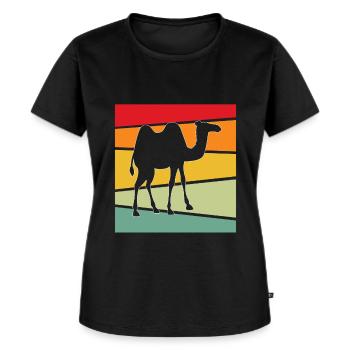 Camel Retro - Women's Premium Organic T-shirt - black - Front - Selfina (174cm)