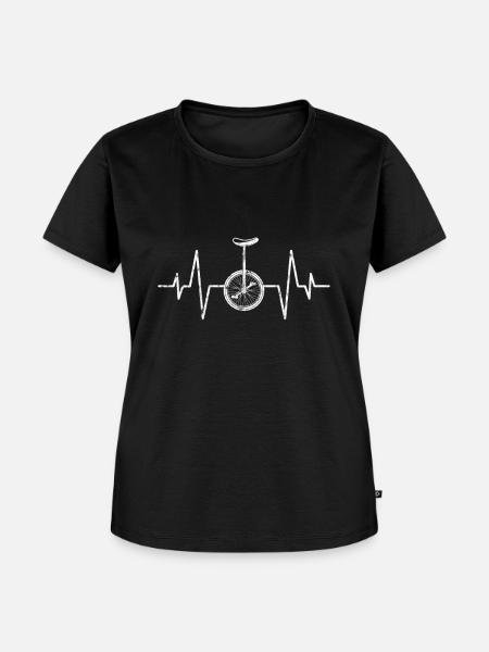 Einrad Herzschlag - Frauen Premium Bio T-Shirt - Schwarz