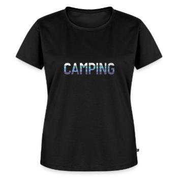 camping - Women's Premium Organic T-shirt - black - Front - Selfina (174cm)